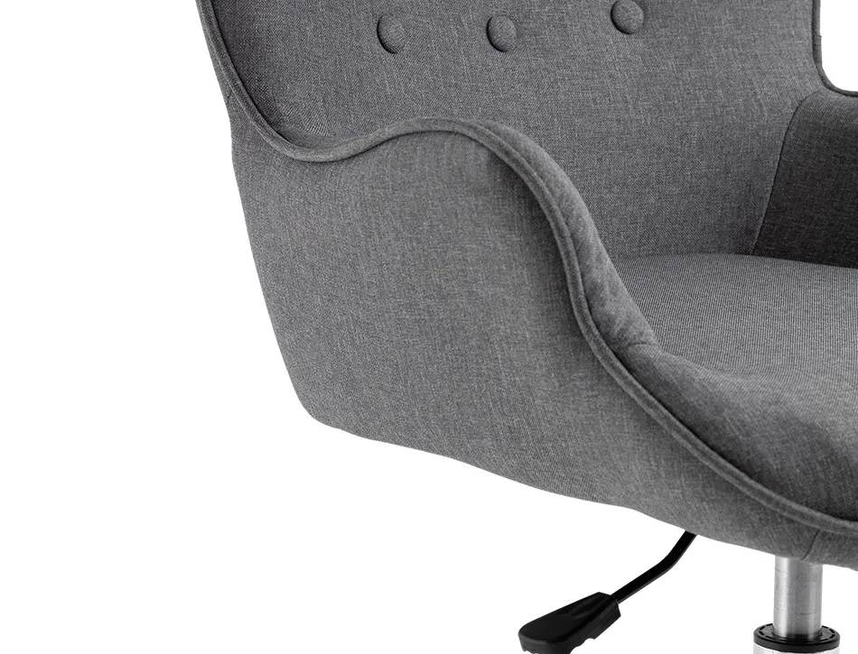 Fauteuil bureau q-connect messina recouvert tissu base metal chrome hauteur max 960mm largeur 570mm prof 620mm gris