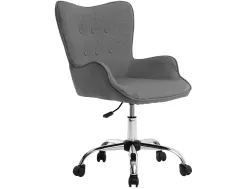 Fauteuil bureau q-connect messina recouvert tissu base metal chrome hauteur max 960mm largeur 570mm prof 620mm gris