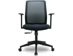 Fauteuil de bureau assise en tissu dossier en maille avec mecanisme synchrone minoris coloris noir