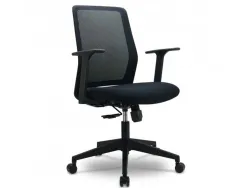 Fauteuil de bureau assise en tissu dossier en maille avec mecanisme synchrone minoris coloris noir
