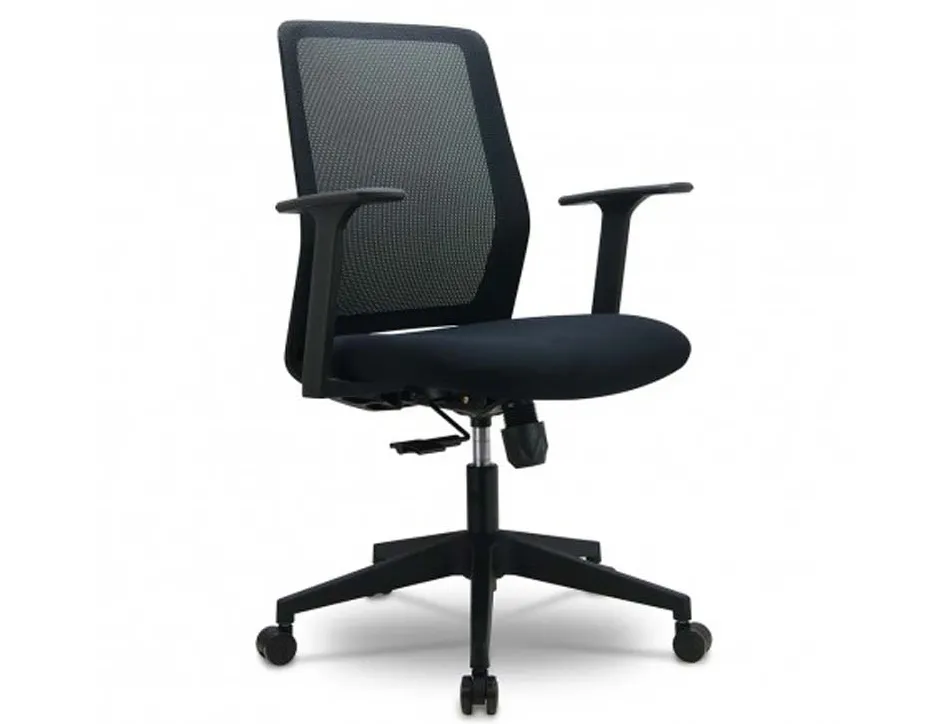 Fauteuil de bureau assise en tissu dossier en maille avec mecanisme synchrone minoris coloris noir