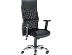 Fauteuil de bureau hit dossier haut en résille avec appui-tête mécanisme basculant coloris noir