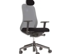 Fauteuil de bureau nowy styl souly mécanisme synchrone assise noire dossier résille grise