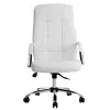 Fauteuil de direction q-connect piave simili cuir base acier chrome hauteur max 1250mm largeur 610mm prof 700mm blanc