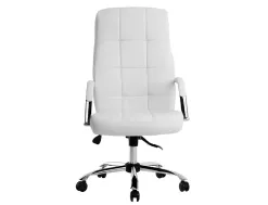 Fauteuil de direction q-connect piave simili cuir base acier chrome hauteur max 1250mm largeur 610mm prof 700mm blanc