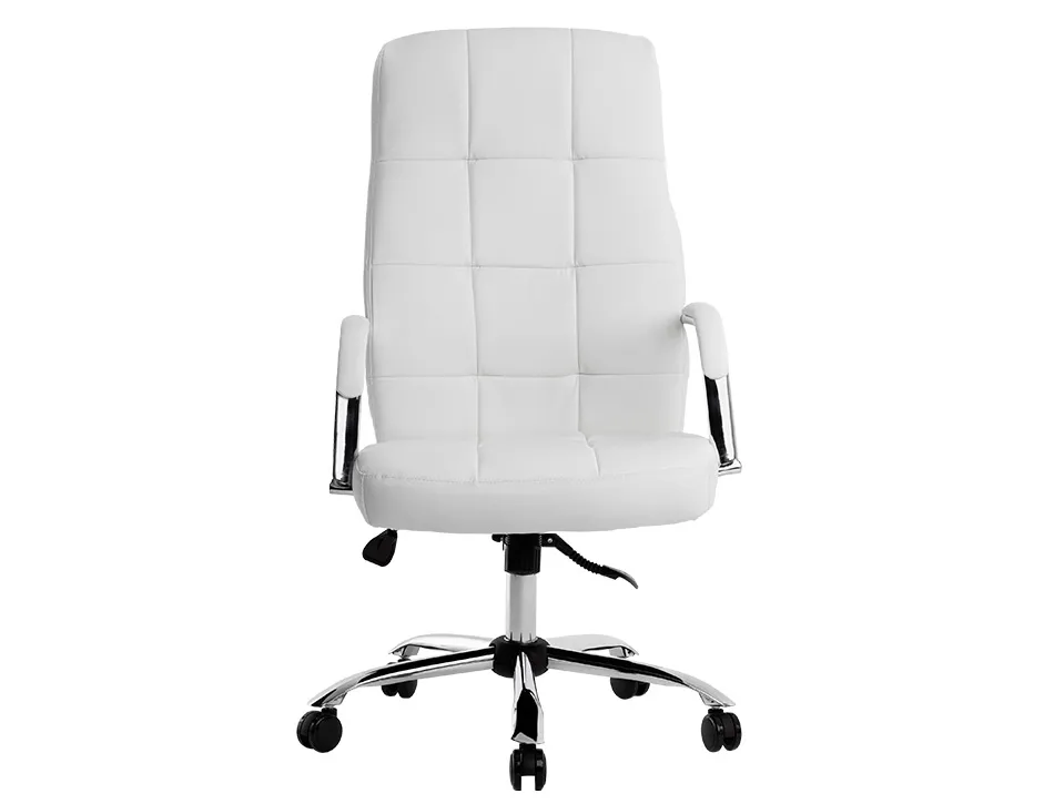 Fauteuil de direction q-connect piave simili cuir base acier chrome hauteur max 1250mm largeur 610mm prof 700mm blanc