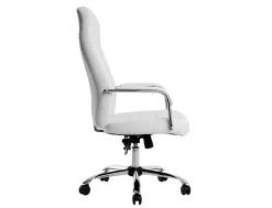 Fauteuil de direction q-connect piave simili cuir base acier chrome hauteur max 1250mm largeur 610mm prof 700mm blanc