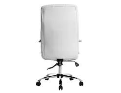 Fauteuil de direction q-connect piave simili cuir base acier chrome hauteur max 1250mm largeur 610mm prof 700mm blanc