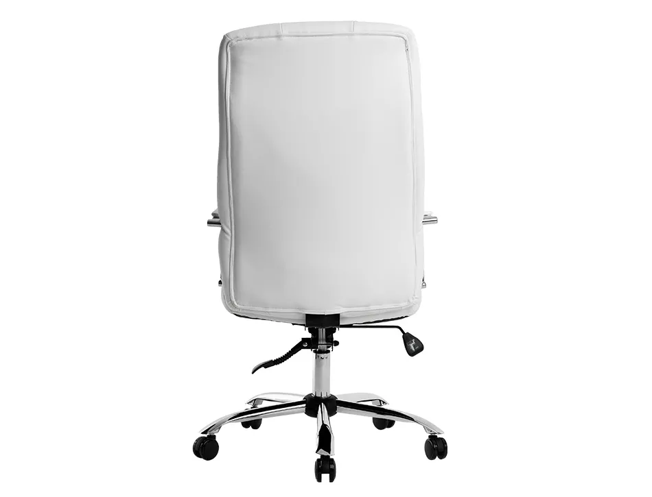 Fauteuil de direction q-connect piave simili cuir base acier chrome hauteur max 1250mm largeur 610mm prof 700mm blanc