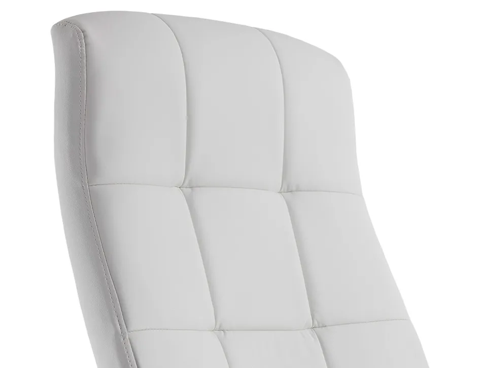Fauteuil de direction q-connect piave simili cuir base acier chrome hauteur max 1250mm largeur 610mm prof 700mm blanc