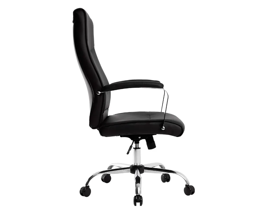 Fauteuil de direction q-connect modena simili cuir base acier chrome hauteur max 1210mm largeur 630mm prof 680mm noir