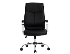Fauteuil de direction q-connect modena simili cuir base acier chrome hauteur max 1210mm largeur 630mm prof 680mm noir