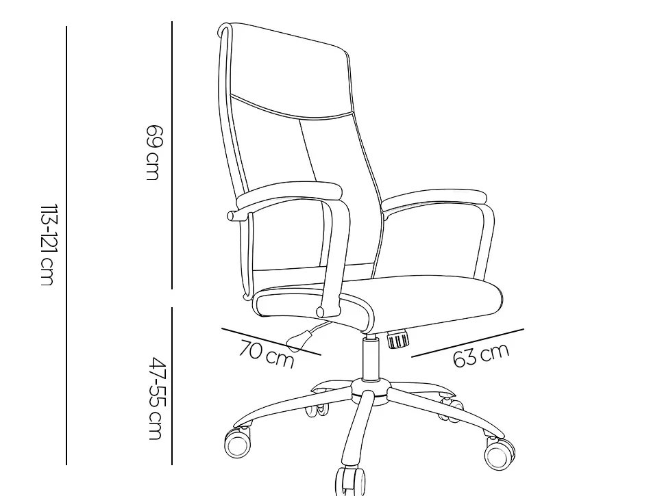 Fauteuil de direction q-connect modena simili cuir base acier chrome hauteur max 1210mm largeur 630mm prof 680mm noir