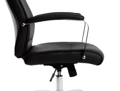 Fauteuil de direction q-connect modena simili cuir base acier chrome hauteur max 1210mm largeur 630mm prof 680mm noir