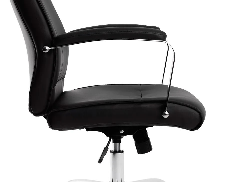 Fauteuil de direction q-connect modena simili cuir base acier chrome hauteur max 1210mm largeur 630mm prof 680mm noir