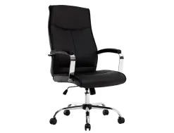 Fauteuil de direction q-connect modena simili cuir base acier chrome hauteur max 1210mm largeur 630mm prof 680mm noir