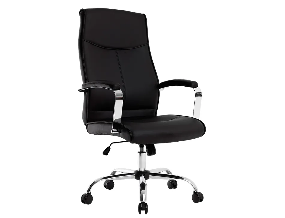 Fauteuil de direction q-connect modena simili cuir base acier chrome hauteur max 1210mm largeur 630mm prof 680mm noir