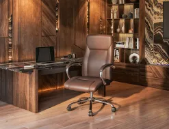 Fauteuil de direction q-connect verona simili cuir base acier chrome hauteur max 1210mm largeur 650mm prof 730mm marron
