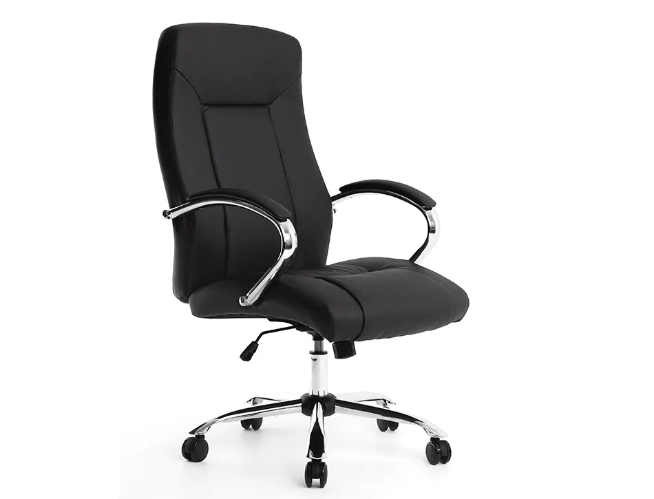 Fauteuil de direction q-connect verona simili cuir base acier chrome hauteur max 1210mm largeur 650mm prof 730mm noir