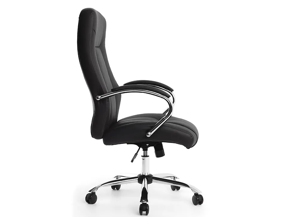 Fauteuil de direction q-connect verona simili cuir base acier chrome hauteur max 1210mm largeur 650mm prof 730mm noir