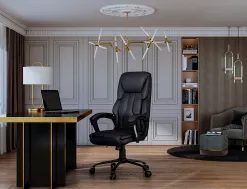 Fauteuil de direction q-connect bolzano simili cuir base acier hauteur max 1260mm largeur 650mm prof 730mm coloris noir