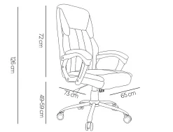 Fauteuil de direction q-connect bolzano simili cuir base acier hauteur max 1260mm largeur 650mm prof 730mm coloris noir