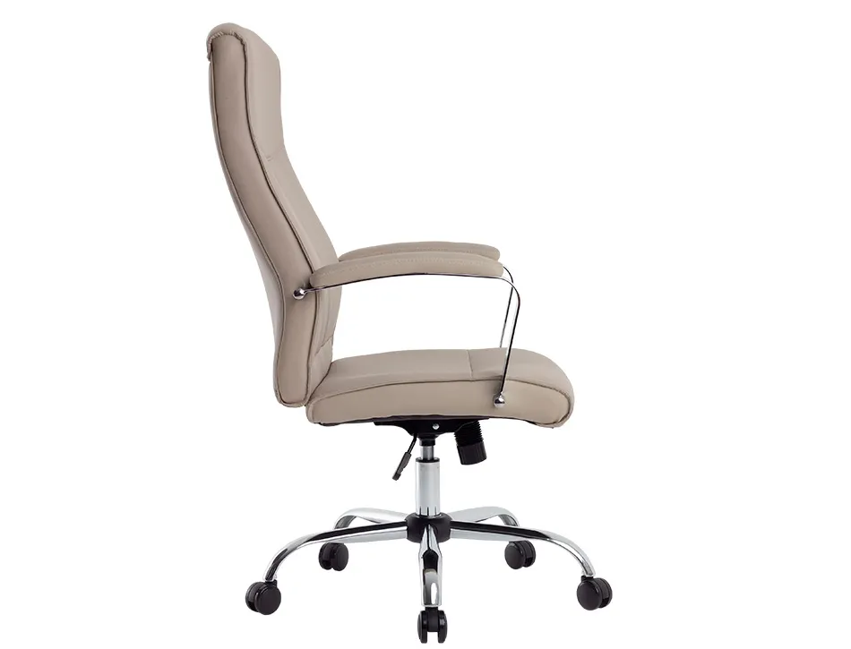 Fauteuil de direction q-connect modena simili cuir base acier chrome hauteur max 1210mm largeur 630mm prof 680mm gris