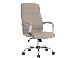 Fauteuil de direction q-connect modena simili cuir base acier chrome hauteur max 1210mm largeur 630mm prof 680mm gris