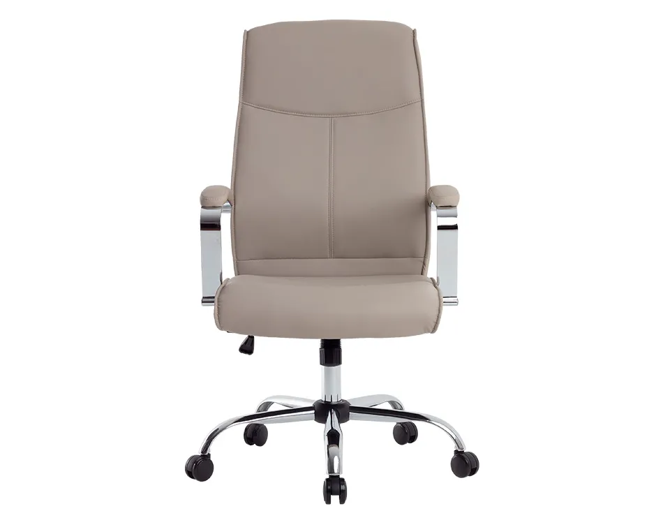 Fauteuil de direction q-connect modena simili cuir base acier chrome hauteur max 1210mm largeur 630mm prof 680mm gris