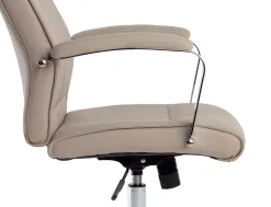 Fauteuil de direction q-connect modena simili cuir base acier chrome hauteur max 1210mm largeur 630mm prof 680mm gris