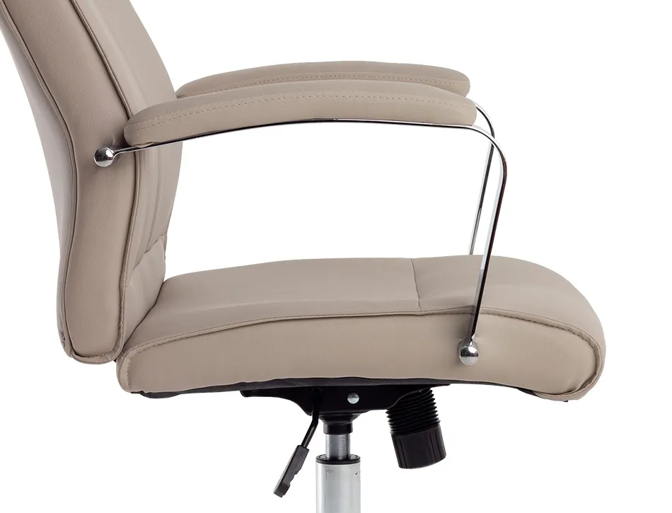 Fauteuil de direction q-connect modena simili cuir base acier chrome hauteur max 1210mm largeur 630mm prof 680mm gris