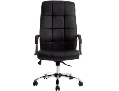 Fauteuil de direction q-connect piave simili cuir base acier chrome hauteur max 1250mm largeur 610mm prof 700mm noir