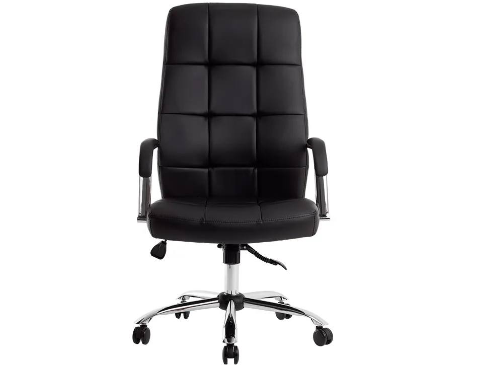 Fauteuil de direction q-connect piave simili cuir base acier chrome hauteur max 1250mm largeur 610mm prof 700mm noir