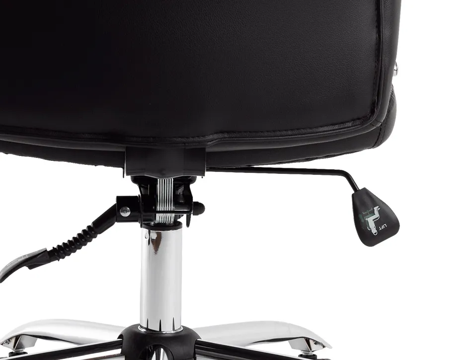 Fauteuil de direction q-connect piave simili cuir base acier chrome hauteur max 1250mm largeur 610mm prof 700mm noir