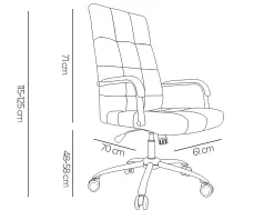 Fauteuil de direction q-connect piave simili cuir base acier chrome hauteur max 1250mm largeur 610mm prof 700mm noir