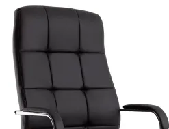 Fauteuil de direction q-connect piave simili cuir base acier chrome hauteur max 1250mm largeur 610mm prof 700mm noir