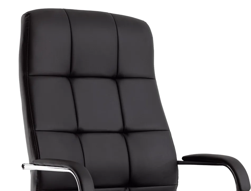 Fauteuil de direction q-connect piave simili cuir base acier chrome hauteur max 1250mm largeur 610mm prof 700mm noir