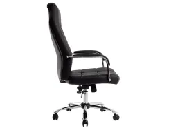 Fauteuil de direction q-connect piave simili cuir base acier chrome hauteur max 1250mm largeur 610mm prof 700mm noir
