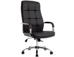 Fauteuil de direction q-connect piave simili cuir base acier chrome hauteur max 1250mm largeur 610mm prof 700mm noir