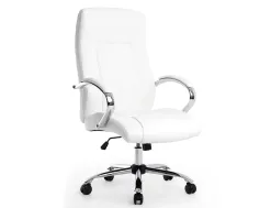 Fauteuil de direction q-connect verona simili cuir base acier chrome hauteur max 1210mm largeur 650mm prof 730mm blanc