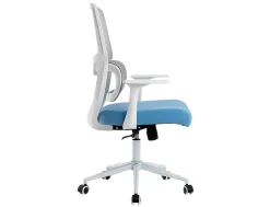 Fauteuil ergonomique q-connect lucca maille base metal chrome hauteur max 1090mm largeur 700mm prof 650mm gris/bla/bleu