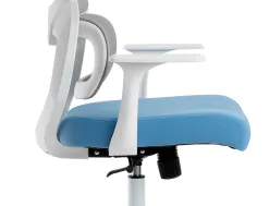 Fauteuil ergonomique q-connect lucca maille base metal chrome hauteur max 1090mm largeur 700mm prof 650mm gris/bla/bleu