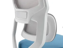 Fauteuil ergonomique q-connect lucca maille base metal chrome hauteur max 1090mm largeur 700mm prof 650mm gris/bla/bleu