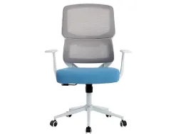 Fauteuil ergonomique q-connect lucca maille base metal chrome hauteur max 1090mm largeur 700mm prof 650mm gris/bla/bleu