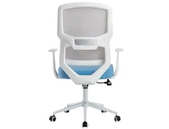 Fauteuil ergonomique q-connect lucca maille base metal chrome hauteur max 1090mm largeur 700mm prof 650mm gris/bla/bleu