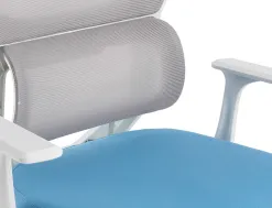 Fauteuil ergonomique q-connect lucca maille base metal chrome hauteur max 1090mm largeur 700mm prof 650mm gris/bla/bleu
