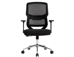 Fauteuil ergonomique q-connect lucca maille base metal chrome hauteur max 1090mm largeur 700mm prof 650mm coloris noir