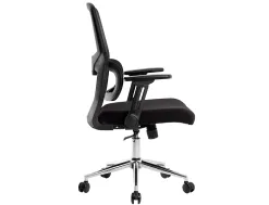 Fauteuil ergonomique q-connect lucca maille base metal chrome hauteur max 1090mm largeur 700mm prof 650mm coloris noir