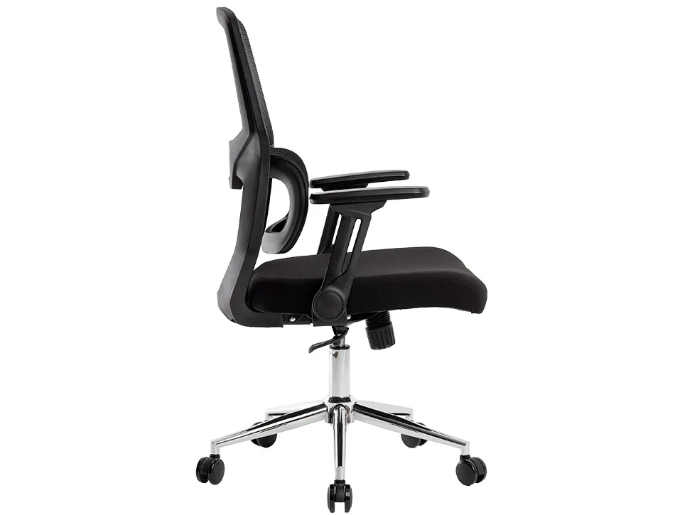 Fauteuil ergonomique q-connect lucca maille base metal chrome hauteur max 1090mm largeur 700mm prof 650mm coloris noir