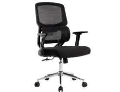 Fauteuil ergonomique q-connect lucca maille base metal chrome hauteur max 1090mm largeur 700mm prof 650mm coloris noir